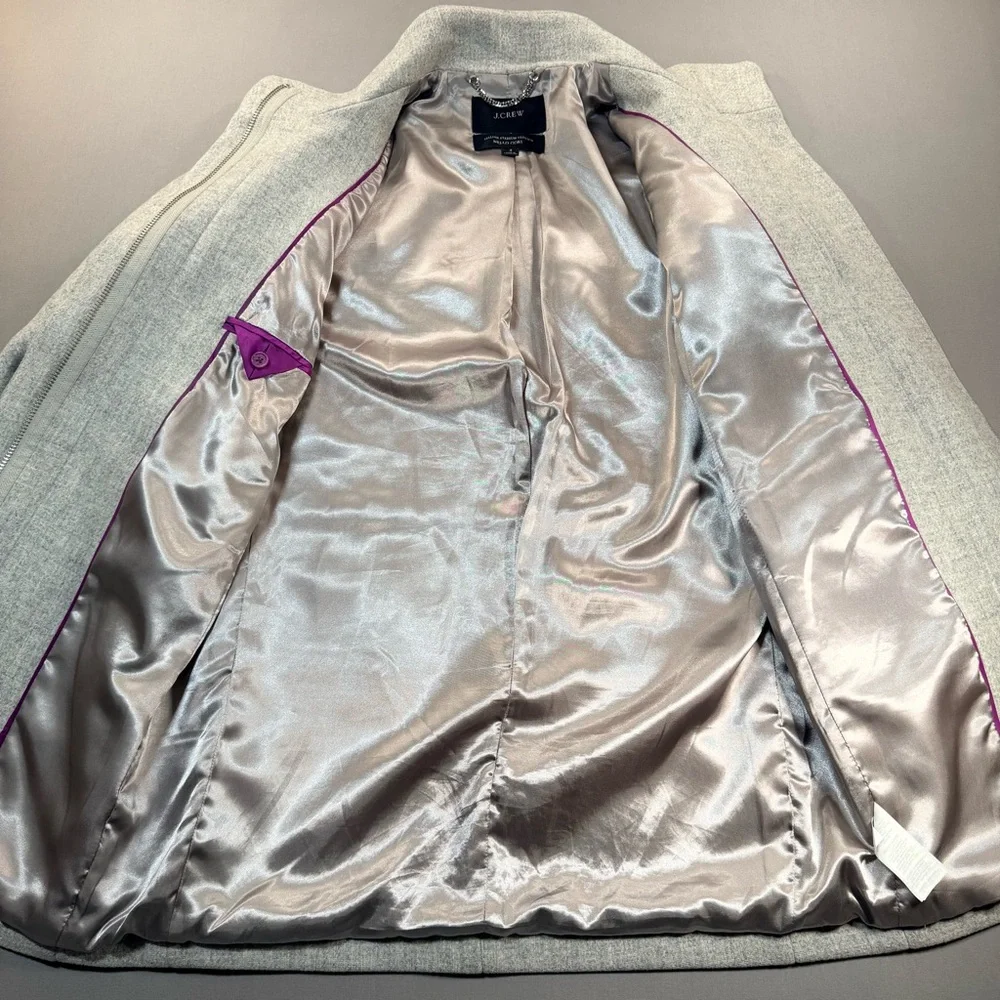 J. Crew Cocoon Coat in Italian Stadium Cloth by Nello Gori, Zip-Up - Womens 4 - Picture 14 of 16